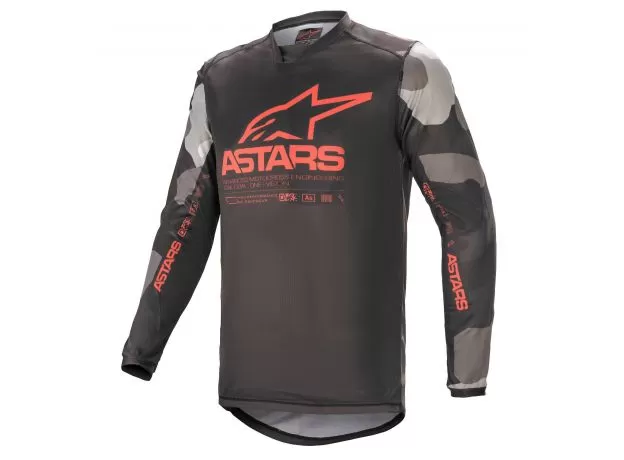 ALPINESTARS Джерси RACER, Размер: S, Цвет: TACTICAL Gray Camo/Red Fluo
