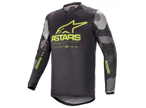 ALPINESTARS Джерси RACER, Размер: S, Цвет: TACTICAL Gray Camo/Yellow Fluo