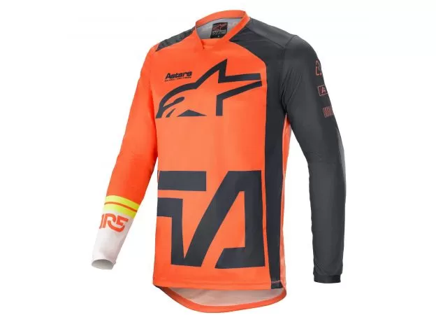 ALPINESTARS Джерси RACER, Размер: S, Цвет: COMPASS Anthracite/Red Fluo/White