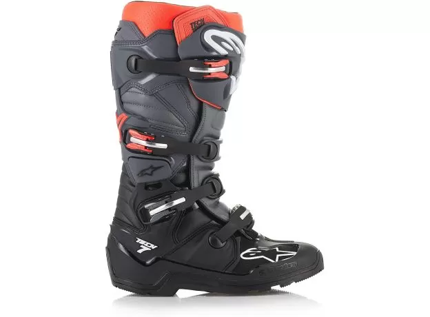 ALPINESTARS Мотоботы TECH 7 ENDURO, Размер: 9, Цвет: Black/Gray/Red Fluorescent