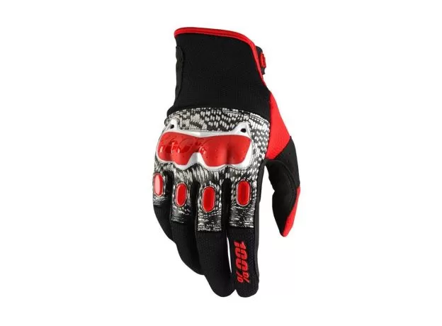 100%MOTO Мотоперчатки DERESRTICTED, Размер: S, Цвет: Black/White/Red